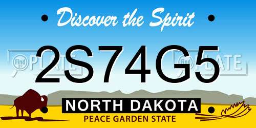 2S74G5 North Dakota License Plate