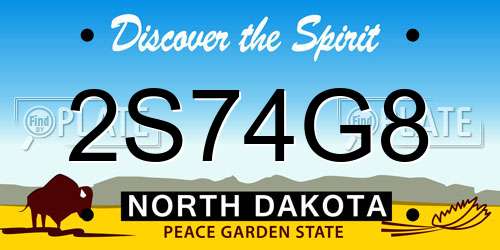 2S74G8 North Dakota License Plate