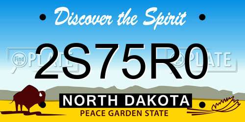 2S75R0 North Dakota License Plate