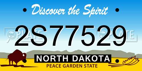 2S77529 North Dakota License Plate