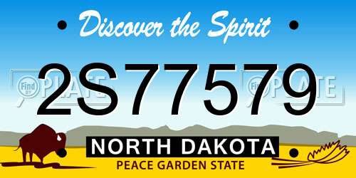 2S77579 North Dakota License Plate