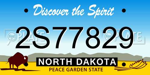 2S77829 North Dakota License Plate