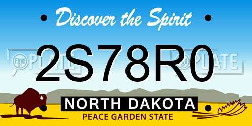 2S78R0 North Dakota License Plate