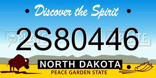 2S80446 North Dakota License Plate