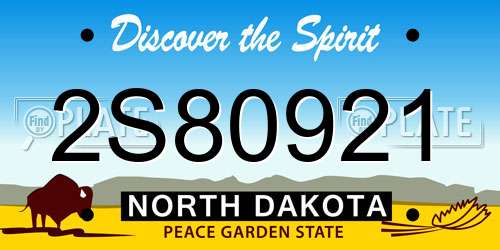 2S80921 North Dakota License Plate
