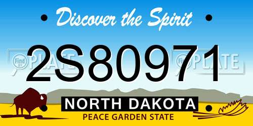 2S80971 North Dakota License Plate