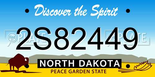 2S82449 North Dakota License Plate