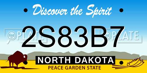 2S83B7 North Dakota License Plate