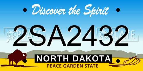 2SA2432 North Dakota License Plate