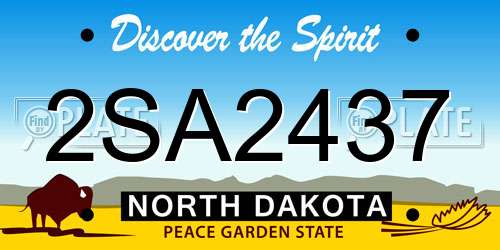 2SA2437 North Dakota License Plate