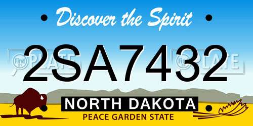 2SA7432 North Dakota License Plate