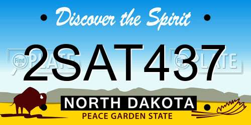2SAT437 North Dakota License Plate