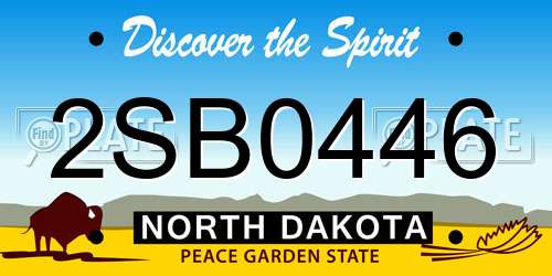 2SB0446 North Dakota License Plate