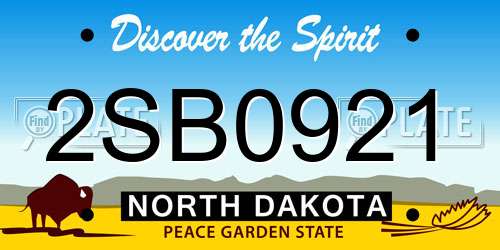 2SB0921 North Dakota License Plate