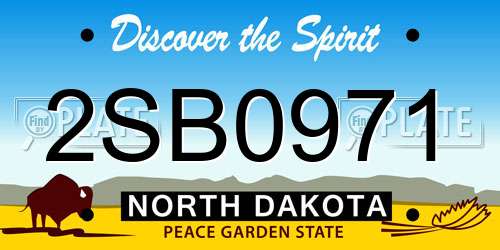 2SB0971 North Dakota License Plate
