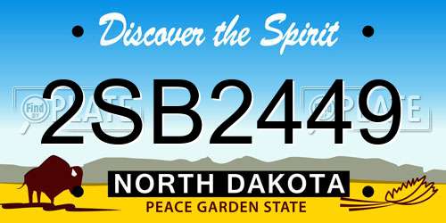 2SB2449 North Dakota License Plate