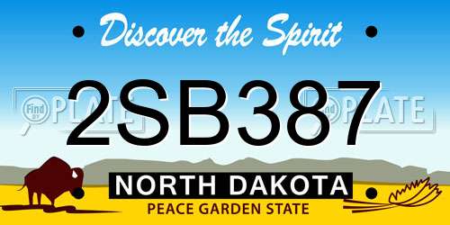 2SB387 North Dakota License Plate