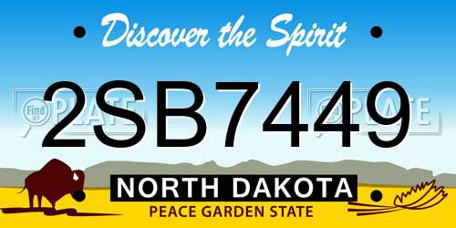 2SB7449 North Dakota License Plate
