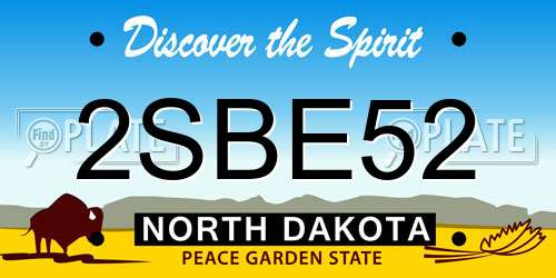 2SBE52 North Dakota License Plate