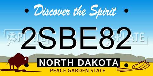 2SBE82 North Dakota License Plate