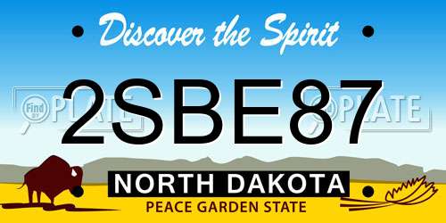 2SBE87 North Dakota License Plate