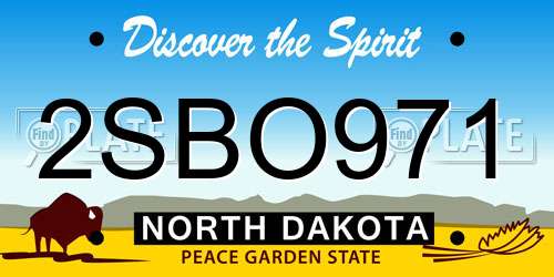 2SBO971 North Dakota License Plate