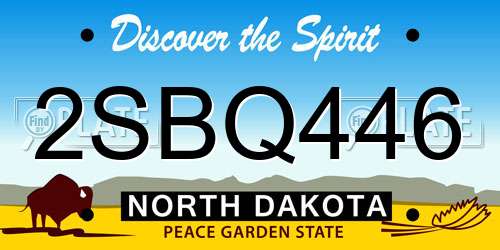 2SBQ446 North Dakota License Plate