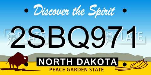 2SBQ971 North Dakota License Plate