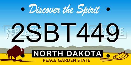 2SBT449 North Dakota License Plate