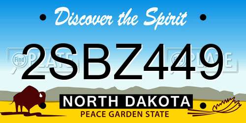 2SBZ449 North Dakota License Plate