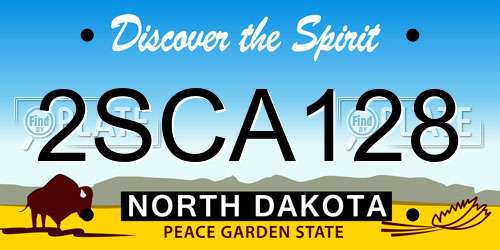 2SCA128 North Dakota License Plate