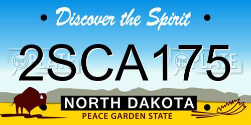 2SCA175 North Dakota License Plate