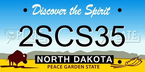 2SCS35 North Dakota License Plate