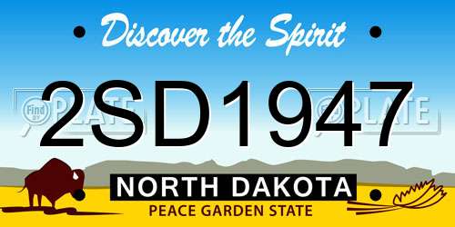 2SD1947 North Dakota License Plate