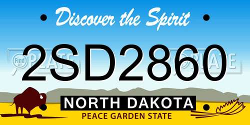 2SD2860 North Dakota License Plate