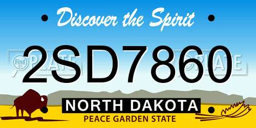 2SD7860 North Dakota License Plate
