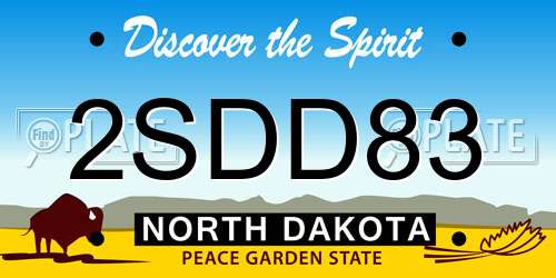 2SDD83 North Dakota License Plate
