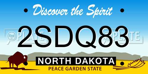 2SDQ83 North Dakota License Plate