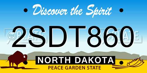 2SDT860 North Dakota License Plate