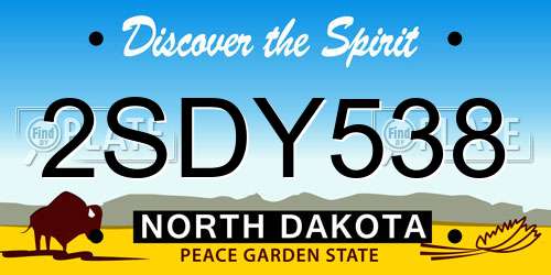 2SDY538 North Dakota License Plate