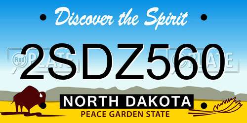 2SDZ560 North Dakota License Plate