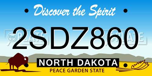2SDZ860 North Dakota License Plate