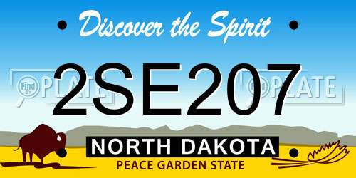 2SE207 North Dakota License Plate