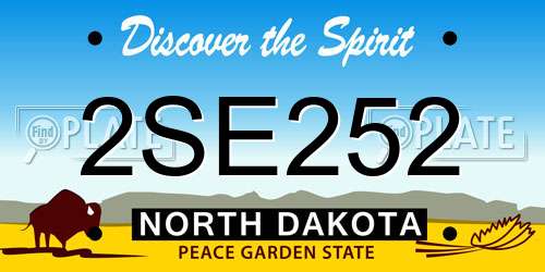 2SE252 North Dakota License Plate