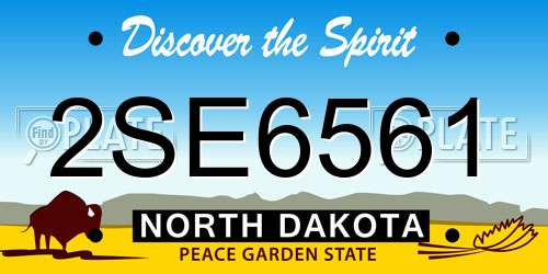 2SE6561 North Dakota License Plate