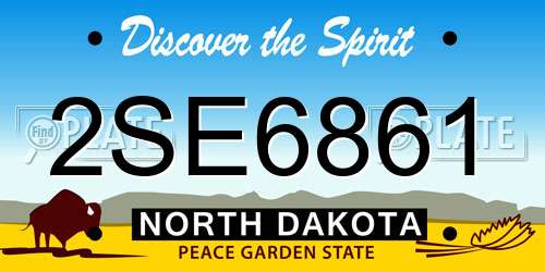 2SE6861 North Dakota License Plate