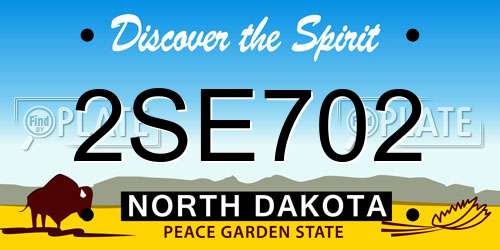 2SE702 North Dakota License Plate