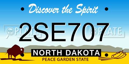 2SE707 North Dakota License Plate