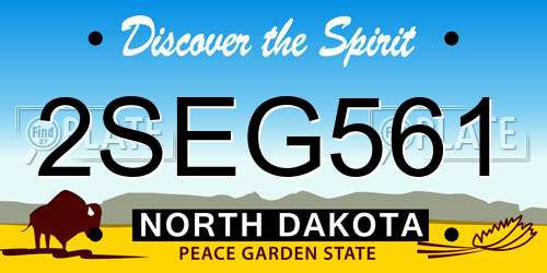 2SEG561 North Dakota License Plate