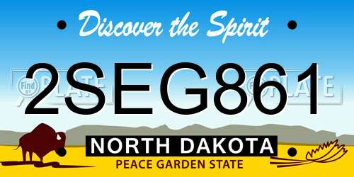 2SEG861 North Dakota License Plate